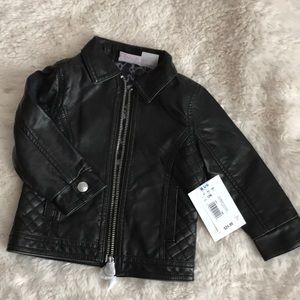 Faux leather jacket baby